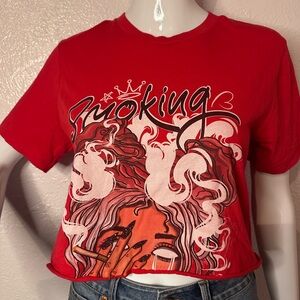 Smoking crop top shirt sz M